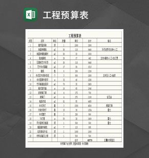 带公式工程项目预算表Excel表格制作模板素材中国网精选