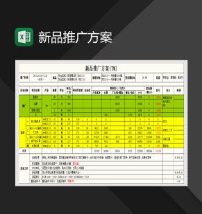 新品推广方案计划表Excel表格制作模板素材中国网精选