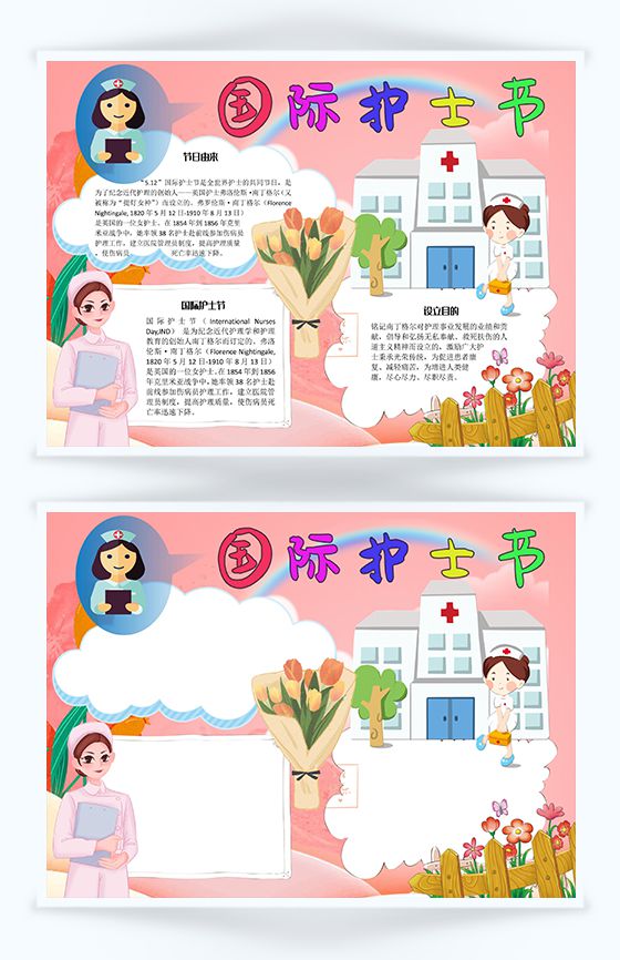 国际护士节由来宣传手抄报Word模板素材中国网精选