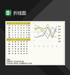 数据分析通用折线图Excel表格制作模板素材中国网精选