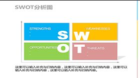 时尚清新色彩SWOT图表PPT模板16素材网精选