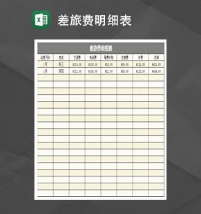 企业员工差旅费申报明细表Excel表格制作模板素材中国网精选