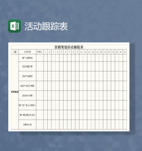 营销策划活动跟踪表Excel表格制作模板素材中国网精选