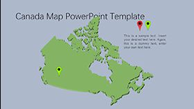 绿色商务美洲世界地图PPT图表模板16素材网精选