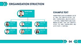 简洁三层组织构架图PPT模板素材中国网精选