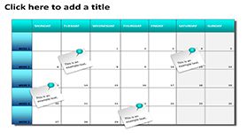 商务日历标记蓝色甘特图PPT图表模板16素材网精选
