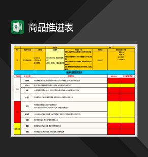 商品团推进表Excel表格制作模板素材中国网精选