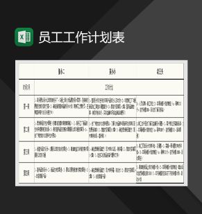 员工季度工作计划Excel表格制作模板素材中国网精选