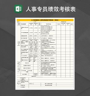 人事专员绩效考核表Excel表格制作模板素材中国网精选