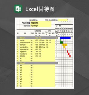 项目进展情况甘特图分析Excel表格制作模板素材中国网精选