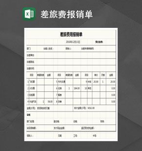 差旅费用报销单Excel表格制作模板素材中国网精选