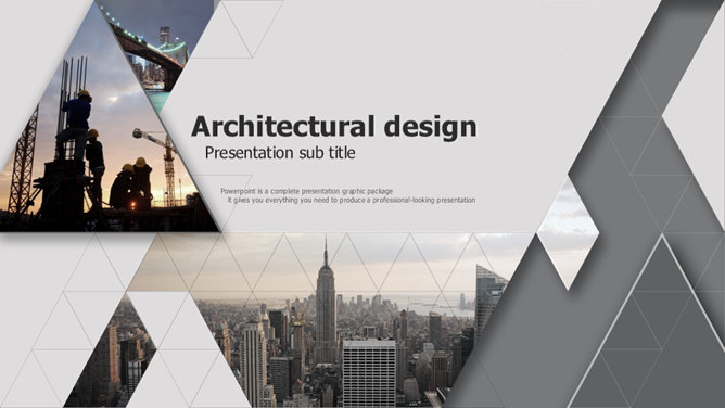 创意三角形排版建筑施工16设计网免费PPT模板