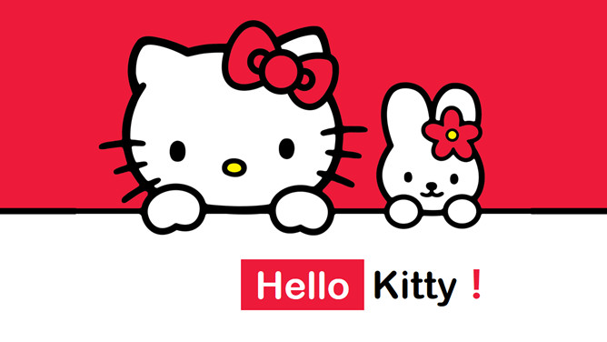 hello Kitty可爱kitty猫素材天下网免费PPT模板