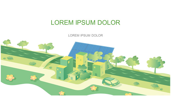 太阳能生态宜居城市16素材网免费PPT模板