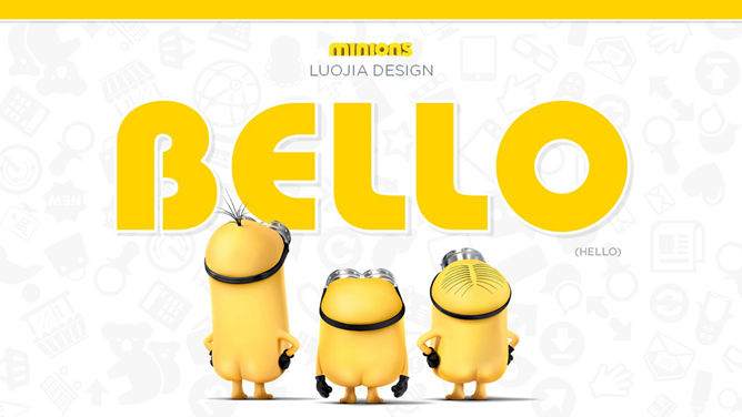 《Bello》小黄人16设计网免费PPT模板