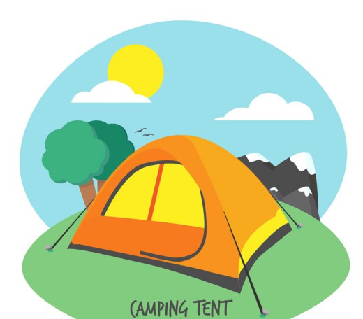 白天的野营帐篷矢量素材16图库网精选