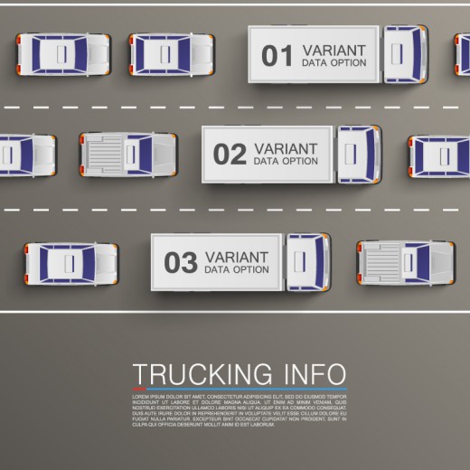 卡通货车商务信息图矢量素材素材中