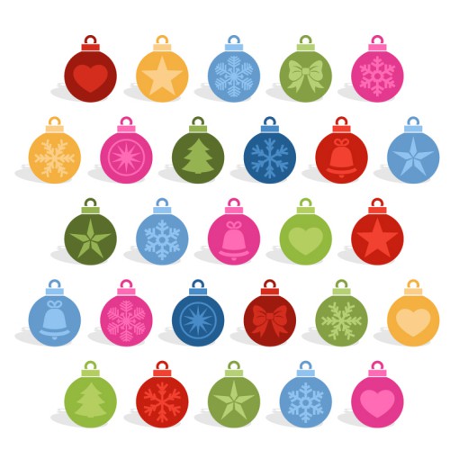 27款彩色圣诞吊球设计矢量素材16素材网精选