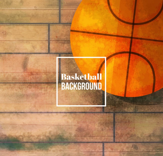 彩绘地板上的篮球矢量素材素材中国