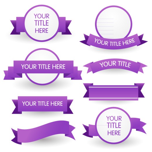 8款紫色丝带banner矢量素材16素材网精选