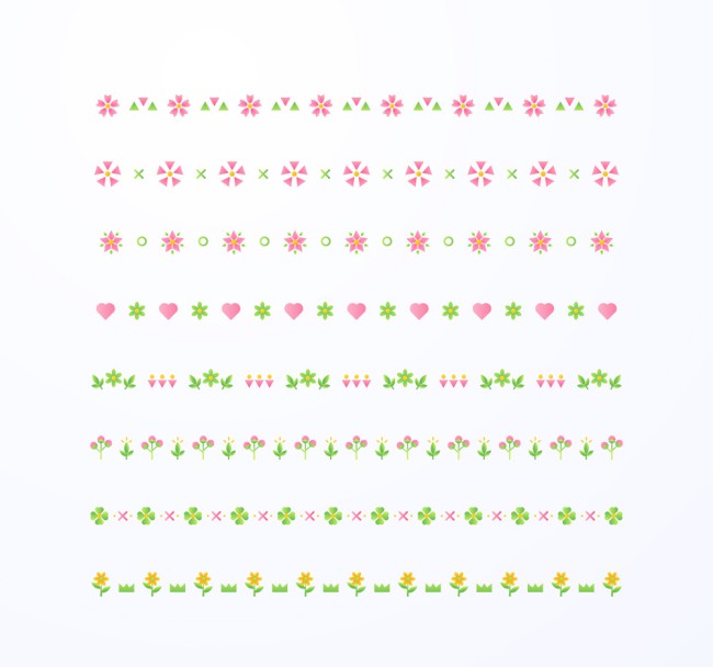 8款彩色花卉花边矢量素材16设计网精选