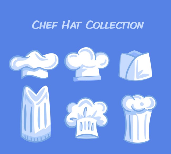 6款白色厨师帽矢量素材16图库网精选