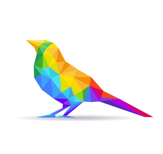 彩色抽象鸟设计矢量素材普贤居素材网精选