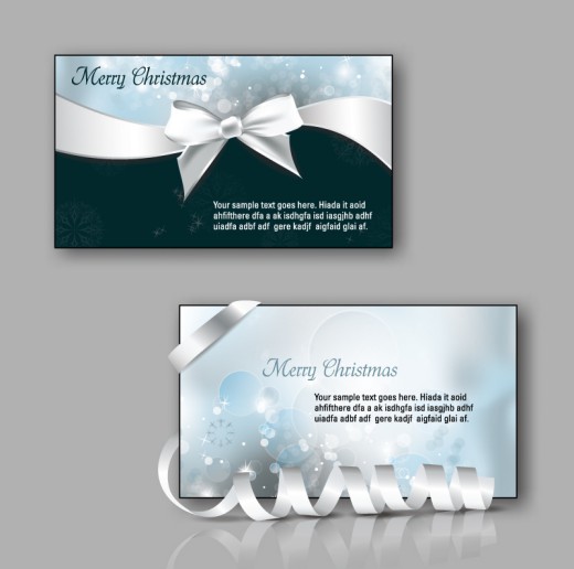 2款圣诞蝴蝶结卡片矢量素材16设计网精选