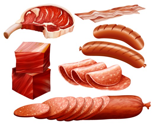 7款美味肉制品设计矢量图普贤居素材网精选