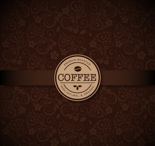 精美花纹咖啡背景矢量图素材中国网