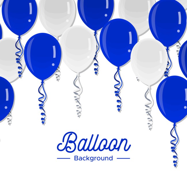 白色和蓝色节日气球矢量素材16设计