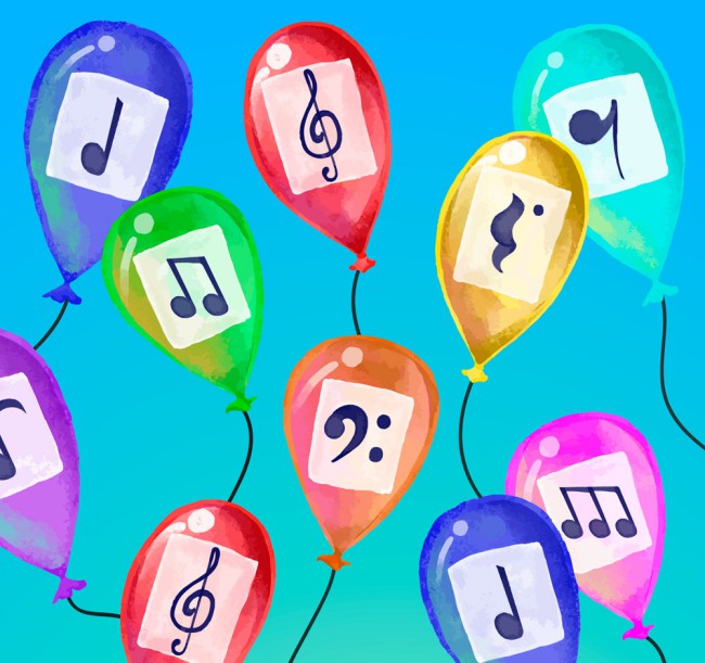 10款彩绘贴音符的气球矢量素材16图库网精选