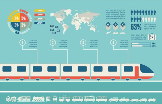 高速列车商务信息图矢量素材素材中国网精选