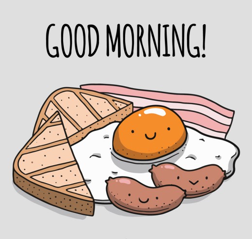 彩绘可爱卡通早餐食物矢量素材16素材网精选