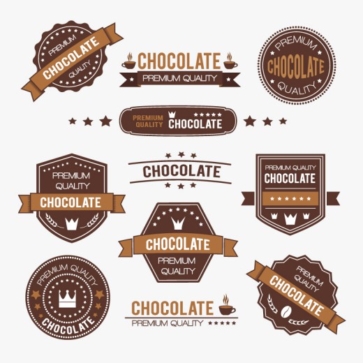 11款创意巧克力标签矢量图素材中国网精选