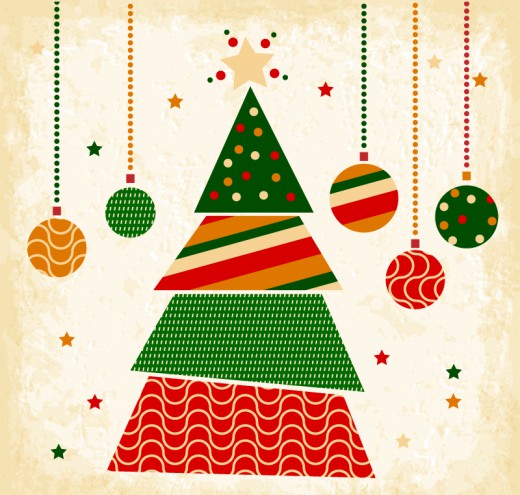 创意三角圣诞树矢量素材16素材网精选