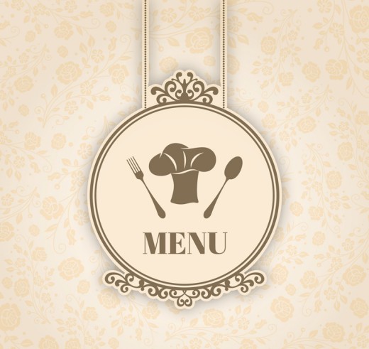 优雅花纹餐厅菜单矢量图16设计网精选