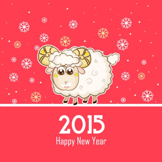 2015可爱卡通绵羊矢量素材16设计网