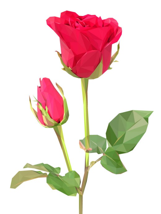 美丽红色玫瑰花矢量图16素材网精选