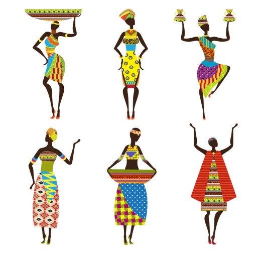 6款非洲女子设计矢量素材普贤居素
