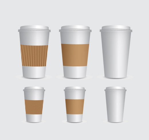 6款外带咖啡杯设计矢量素材普贤居素材网精选