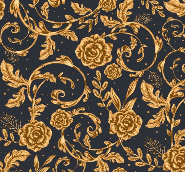 金色玫瑰花背景矢量素材16设计网精