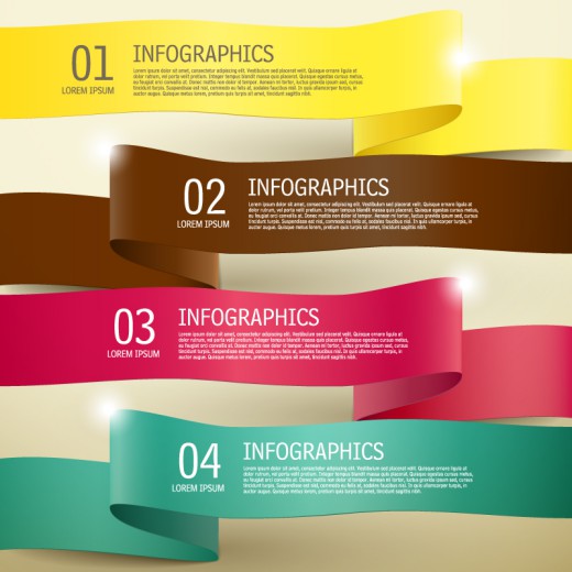 折纸丝带商务信息图矢量素材素材天下精选
