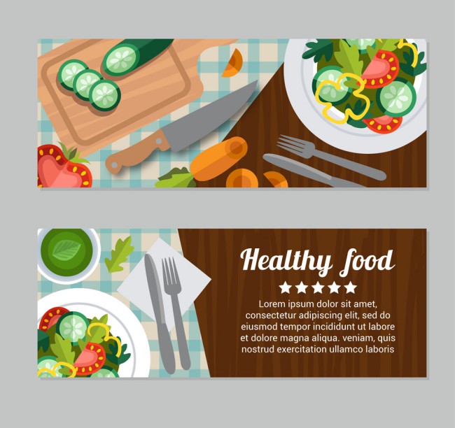 创意健康食品banner正反面矢量素材16素材网精选
