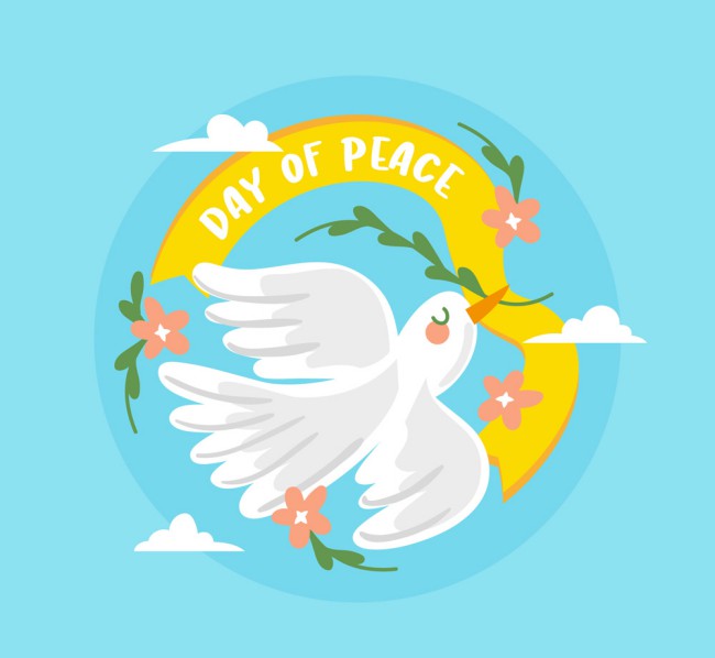 创意国际和平日白鸽条幅矢量素材16图库网精选