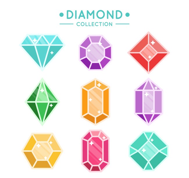 9款彩色宝石设计矢量素材素材中国网精选