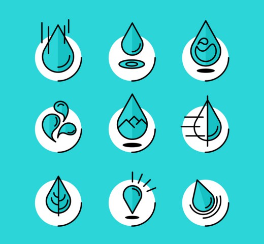 9款创意水滴图标矢量素材16设计网精选