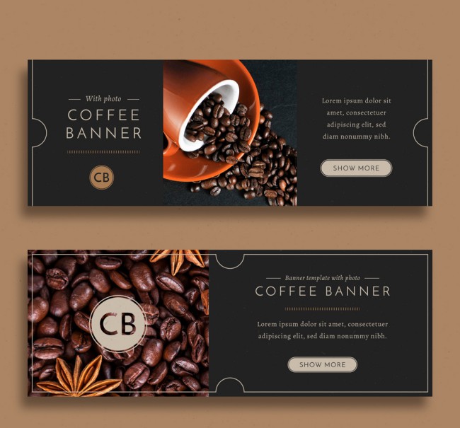 2款创意咖啡豆banner矢量素材16素材网精选