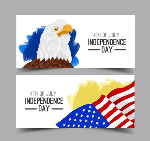 2款创意美国独立日banner矢量素材16设计网精选