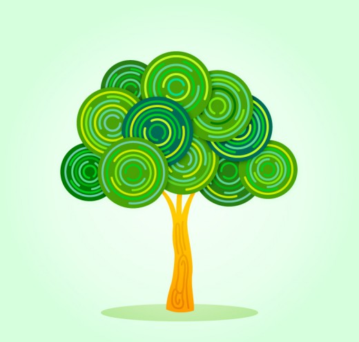 创意绿色树木矢量素材普贤居素材网精选